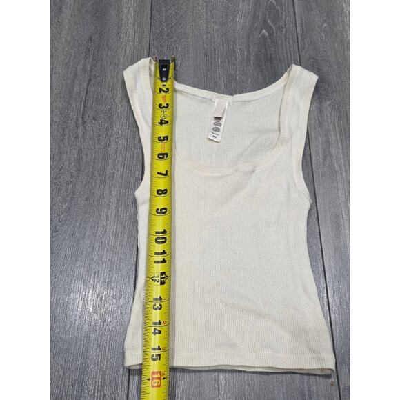 Skims cotton ribe scoop Y2K neck tank white XXS A003967 - Picture 3 of 8